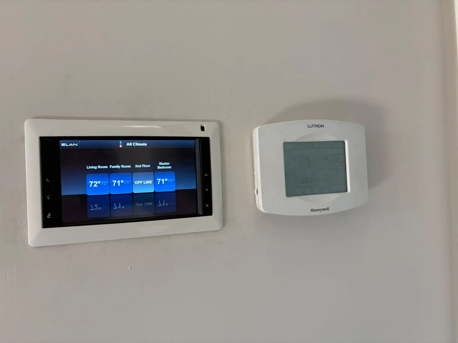 Wall-mounted climate controls